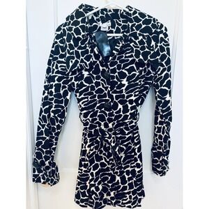 LUII Anthropologie Animal Print Coat Jacket - MEDIUM Short Trench - Runs Small‎